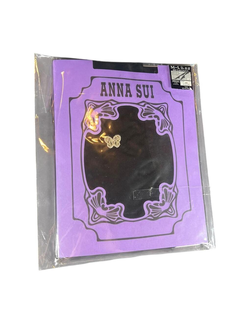 Anna Sui Black + Gold Butterfly Tights